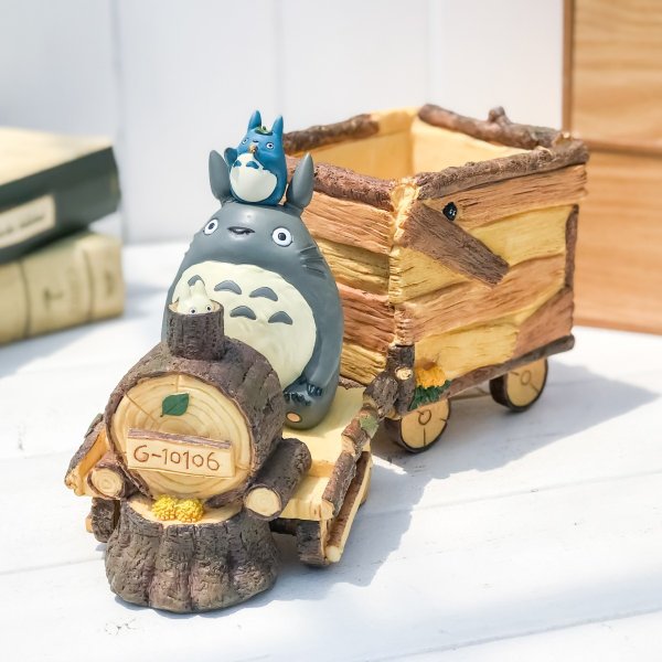 【廃盤・良品】となりのトトロ トロッコ 機関車 プランターカバー 置物 ジブリ ジブリ プランターカバー となりのトトロ お花機関車ととろ号 スタジオ