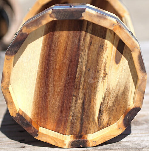 ベトナム製 アカシア 木製植木鉢 ラウンドウッドプランター JAN4989372399195