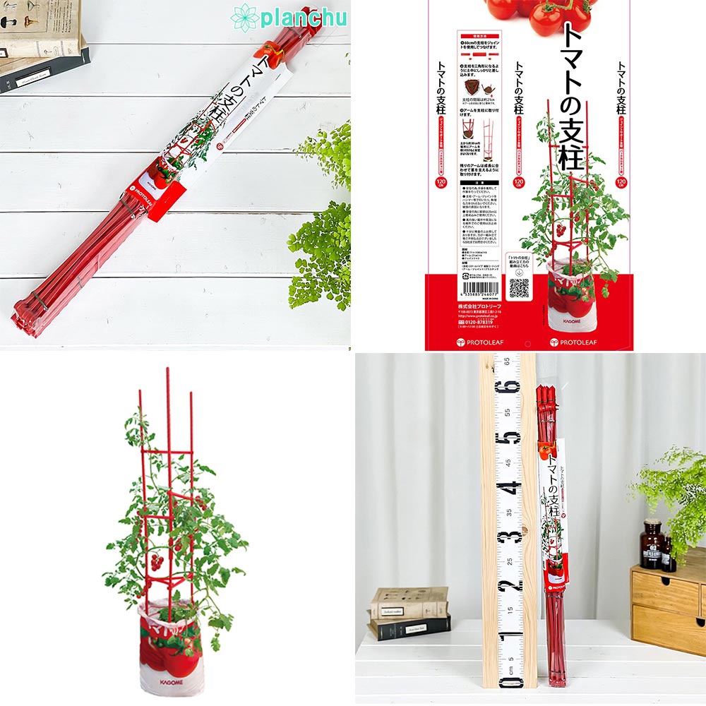 KAGOME そのまま育てるトマトの土 & トマトの支柱 2点セット 苗別売り トマト栽培セット 野菜栽培セット ベランダ菜園 家庭菜園
