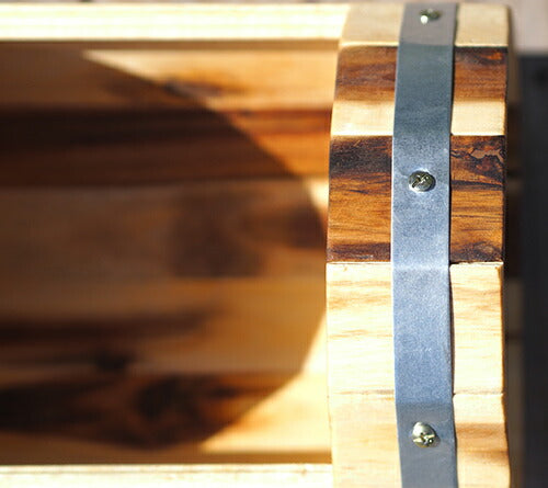 ベトナム製 アカシア 木製植木鉢 ラウンドウッドプランター JAN4989372399195